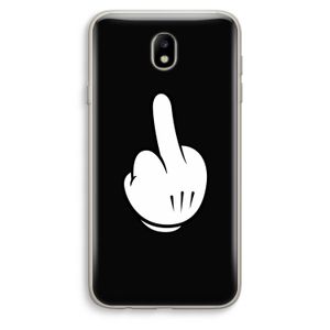 Middle finger black: Samsung Galaxy J7 (2017) Transparant Hoesje
