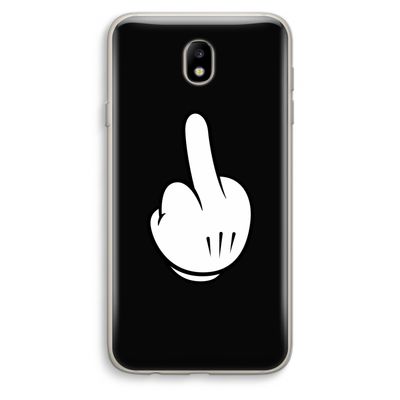Middle finger black: Samsung Galaxy J7 (2017) Transparant Hoesje