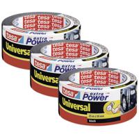 tesa extra Power® UNIVERSAL 56388 Textieltape Zwart (l x b) 25 m x 50 mm 3 stuk(s)