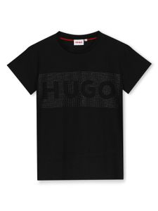 HUGO KIDS t-shirt en coton à logo strassé - Noir