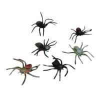Griezelige spin speelfiguur - 6x - 10 cm - Halloween/Horror decoratie