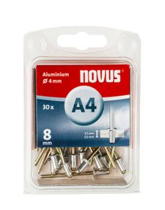 Novus Blindklinknagel A4 X 8mm | Alu SB | 30 stuks - 045-0024 045-0024