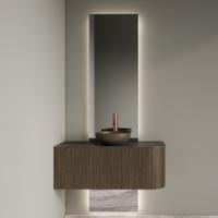 Spiegel Gliss Design Celeste Tweedelig Met LED Verlichting en Verwarming 40x140 + 40x25 cm