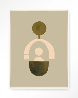 Urban Cotton Wandkleed 'Forma 2 Beige' 80 x 110cm in Floating Frame - off white