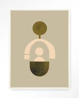 Urban Cotton Wandkleed 'Forma 2 Beige' 80 x 110cm in Floating Frame - off white