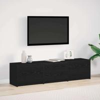 TV-kast met lade Zwart eiken 162,5 x 34 x 40 cm Bewerkt hout