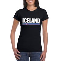 Zwart IJsland supporter t-shirt voor dames - thumbnail