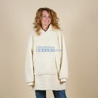 Oversized Teddy Hoodie Dove White Wit Unique Living - thumbnail