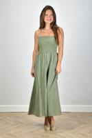 Xirena poplin strapless jurk Finnian groen