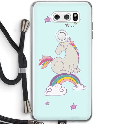 Regenboog eenhoorn: LG V30 Transparant Hoesje met koord