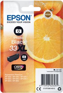 Epson inktcartridge 33XL, 400 pagina's, OEM C13T33614012, foto zwart