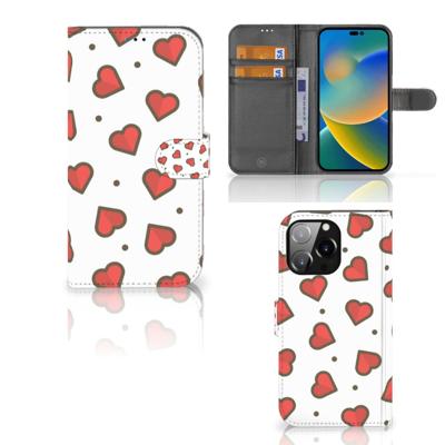 iPhone 14 Pro Max | Telefoon Hoesje | Hearts | Portemonnee hoesje