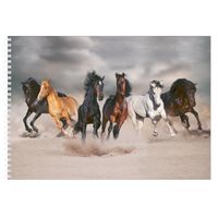 A4 Tekeningen papier boek/ schetsboek met paarden kaft   - - thumbnail