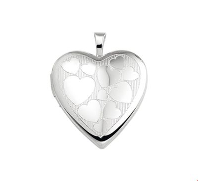 TFT Medaillon Hart Gravure Zilver Gerhodineerd 21,0 mm x 19,5 mm