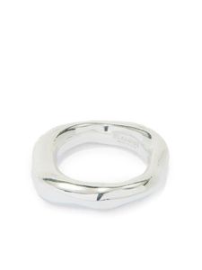 Jil Sander bague à logo gravé - Argent