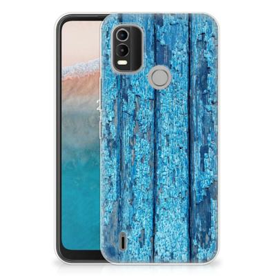Nokia C21 Plus | Bumper Hoesje | Wood Blue