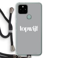 Topwijf Grijs Wit: Pixel 5 Transparant Hoesje met koord