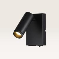 Wandlamp Lendro nero - GU10-fitting - Cilindervormige spot - Minimalistisch design - IP20 voor binnen