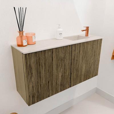 Toiletmeubel Mondiaz Joya Dlux | 80 cm | Meubelkleur Dusk | Faye wastafel Meli Wasbak Rechts | 1 kraangat