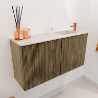 Toiletmeubel Mondiaz Joya Dlux | 80 cm | Meubelkleur Dusk | Faye wastafel Meli Wasbak Rechts | 1 kraangat
