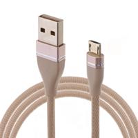 Nylon Weave stijl USB naar micro USB Data Sync oplaadkabel kabel lengte: 1M voor Galaxy Huawei Xiaomi LG HTC en andere smartphones (goud)