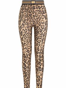 Dolce & Gabbana legging à imprimé léopard - Marron