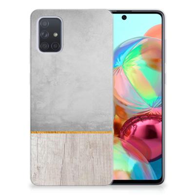 Samsung Galaxy A71 | Bumper Hoesje | Wood Concrete