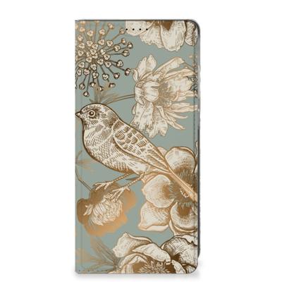 Smart Cover voor Samsung Galaxy S25 Plus Vintage Bird Flowers