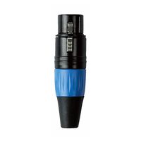 DAP XLR plug 3p female zwart met blauwe tule