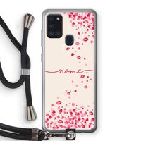 Hartjes en kusjes: Samsung Galaxy A21s Transparant Hoesje met koord Hartjes en kusjes: Samsung Galaxy A21s Transparant Hoesje met koord