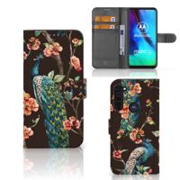 Motorola Moto G Pro | Telefoonhoesje | Met pasjeshouder | Pauw met Bloemen