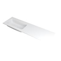 INK Faktor Wastafel Polystone Links met 1 Kraangat - 1600x450x15 mm - Mat Wit