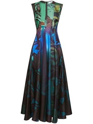 Ferragamo robe sans manches à imprimé graphique - Multicolore