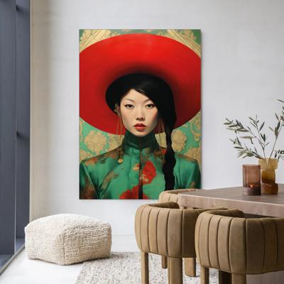 Urban Cotton Wandkleed 'Amy' 80 x 110cm in Frame - black