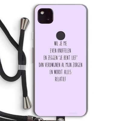 Relatief: Pixel 4a 5G Transparant Hoesje met koord