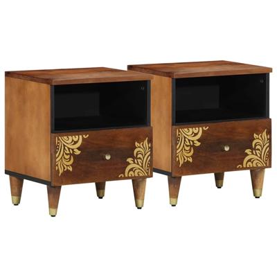 Nachtkastje 2 pcs Honingbruin 40 x 33 x 46 cm massief mangohout