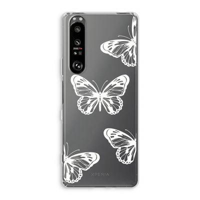 White butterfly: Sony Xperia 1 III Transparant Hoesje