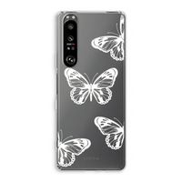 White butterfly: Sony Xperia 1 III Transparant Hoesje