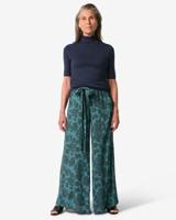 HEMA Damesbroek Remmy Wide Leg Bloemen Blauw (blauw)