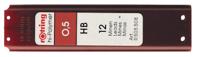 Rotring potloodstiften, 0,5 mm, HB, etui van 12 stuks