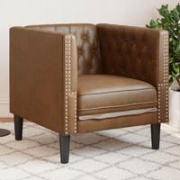 Fauteuil Chesterfield-stijl kunstsude bruin Fauteuil Chesterfield-stijl kunstsude bruin