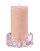 HEMA Kaarsenplateau Ø10cm Glas Ribbel Roze (roze)