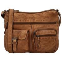Hide & Stitches Schoudertas Paint Rock Cognac