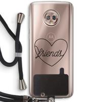 Friends heart black: Motorola Moto G6 Transparant Hoesje met koord - thumbnail
