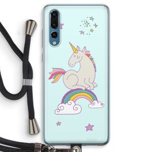 Regenboog eenhoorn: Huawei P20 Pro Transparant Hoesje met koord