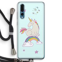 Regenboog eenhoorn: Huawei P20 Pro Transparant Hoesje met koord