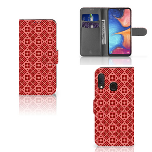 Samsung Galaxy A20e Telefoon Hoesje Batik Rood