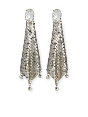 Rabanne boucles d'oreilles serties de cristaux - Argent