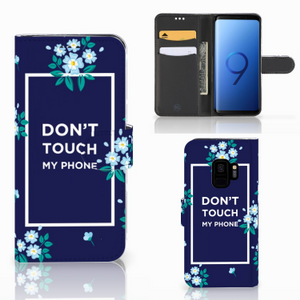 Samsung Galaxy S9 Portemonnee Hoesje Flowers Blue DTMP