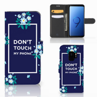 Samsung Galaxy S9 Portemonnee Hoesje Flowers Blue DTMP - thumbnail
